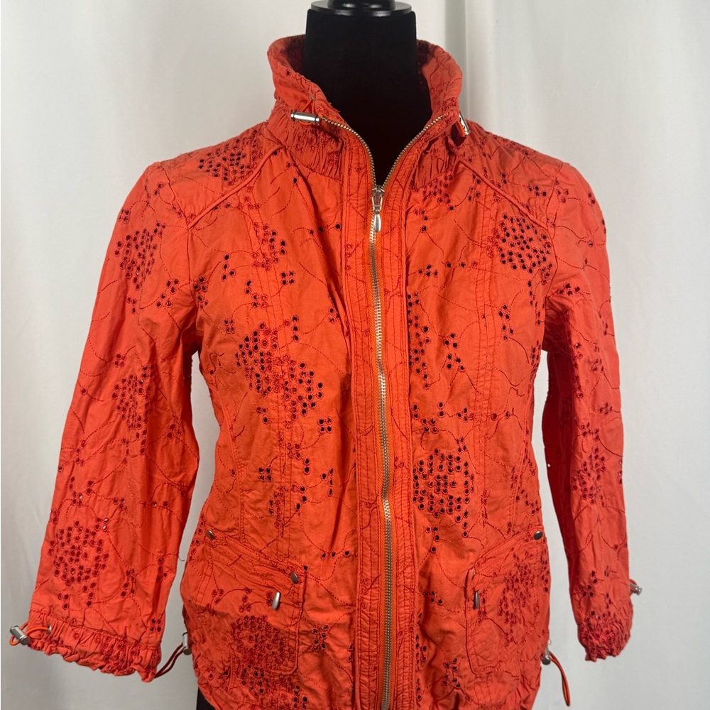 Prosper & Divine Orange Eyelet Utility Jacket (M)